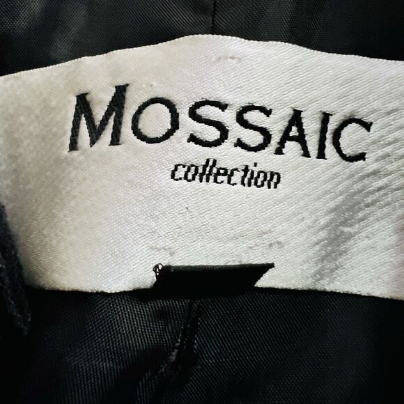 Mossaic Collection Black Ruffle Trim Copped Jacket Goth Steampunk Gothic -Size 2 - Picture 7 of 8